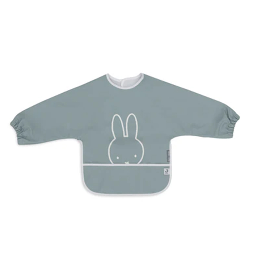 荷蘭Jollein Miffy Peekaboo長袖防水圍兜-Sea Green