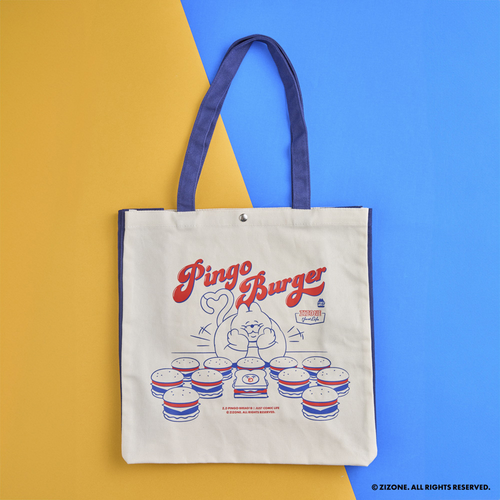 【 ZIZONE 】帆布托特包-吃堡囉款