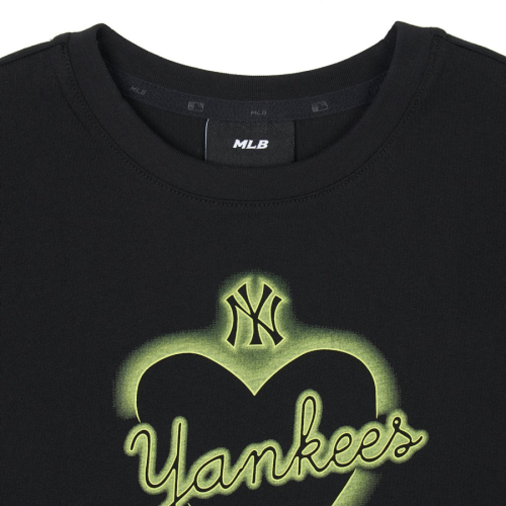 【直播】MLB LL081538 女裝心型印花短款短袖上衣