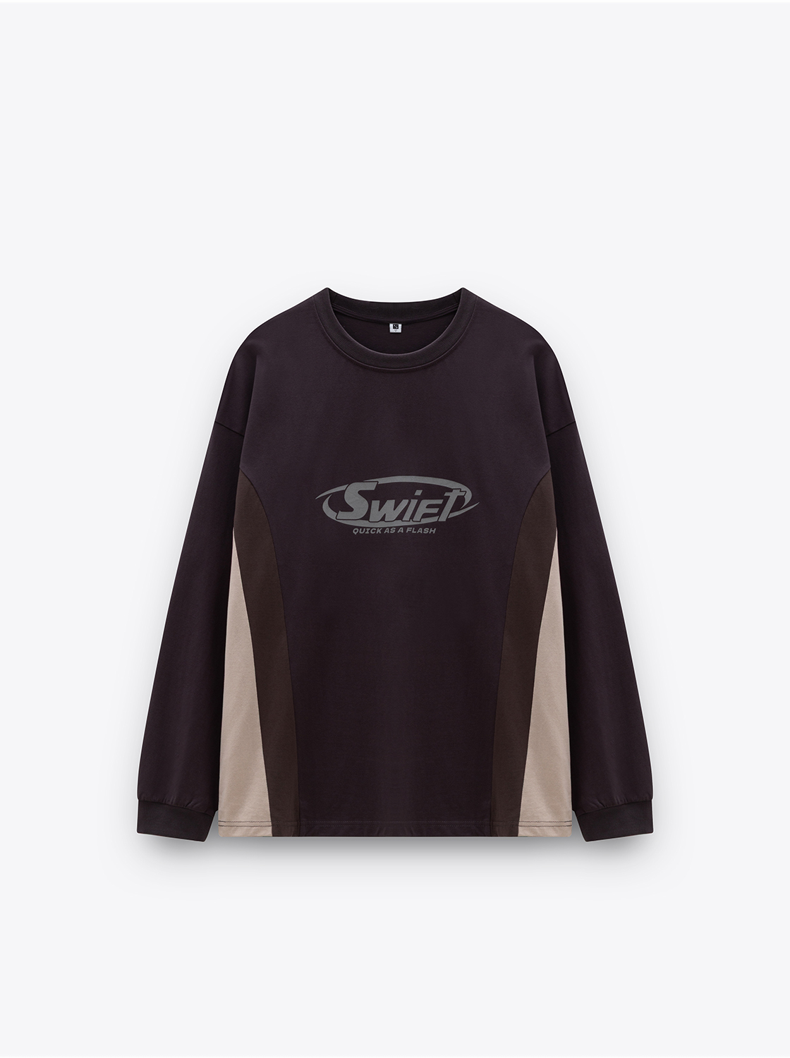 【第二件5折】復古撞色拼接印花TEE