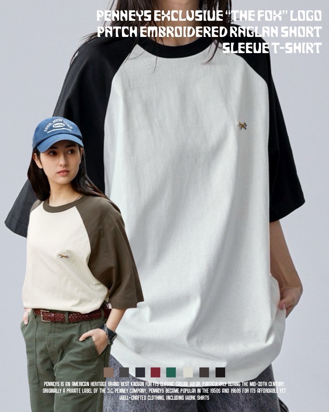 #預購 日本限定 PENNEYS THE FOX 貼片刺繡 抽肩袖 短踢 六色