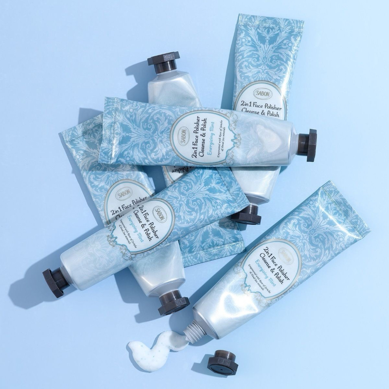 SABON 臉部二合一磨砂膏60ML-薄荷