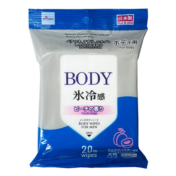 男士體用濕紙巾/涼感蜜桃香氛 20入