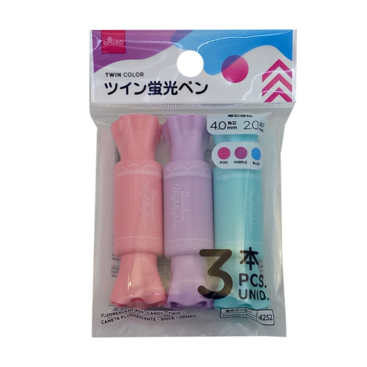 雙頭螢光筆/糖果風 雙頭 3入