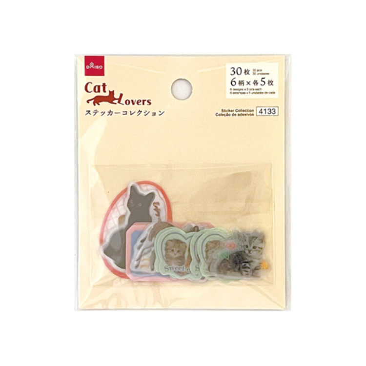 手帳裝飾貼/貓咪 30入