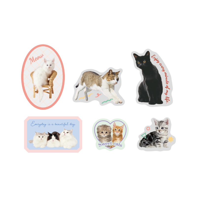 手帳裝飾貼/貓咪 30入