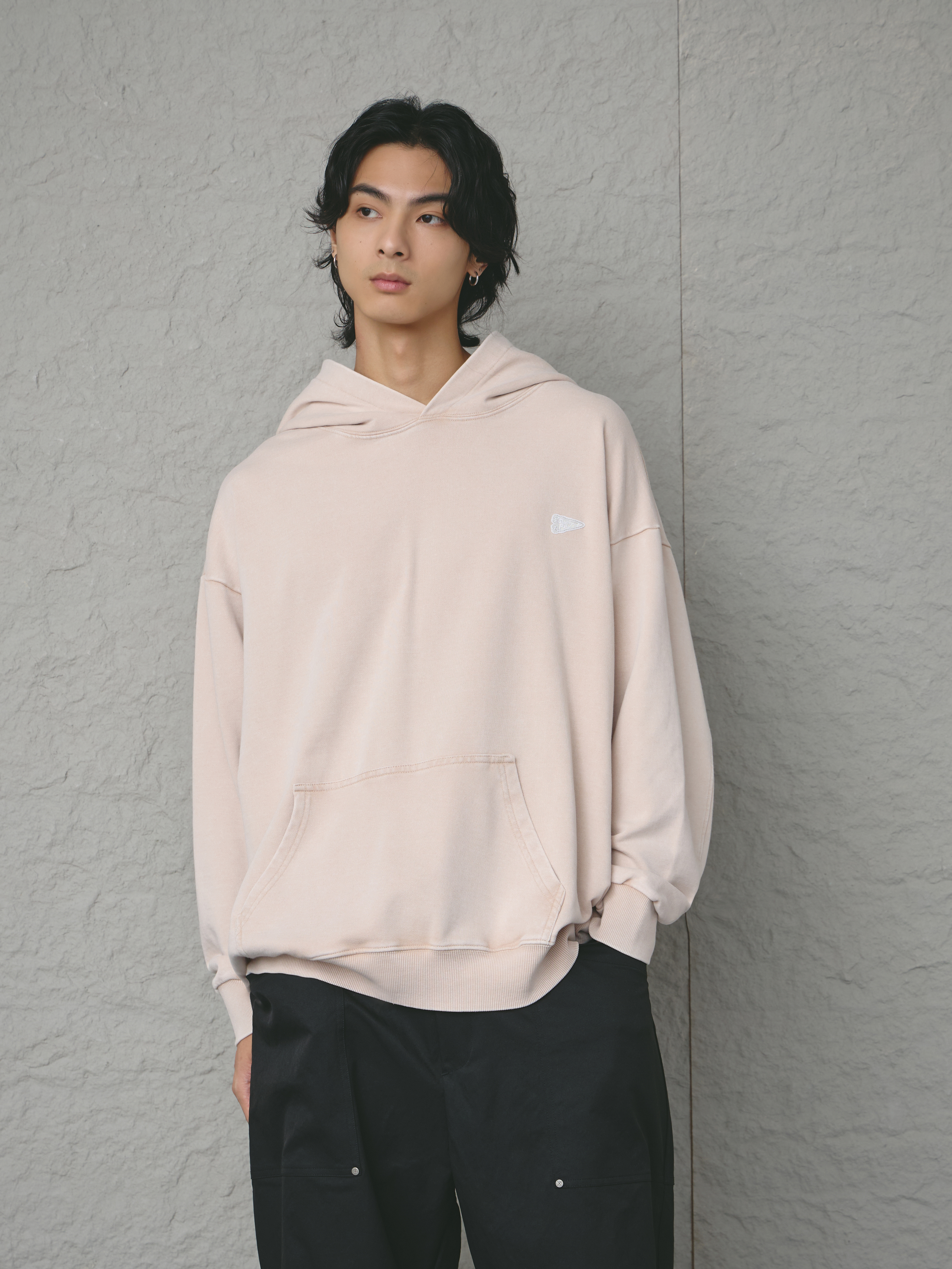 仿舊旗幟水洗連帽上衣