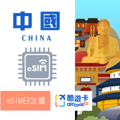 【中國eSIM】日定量1GB｜3-12天