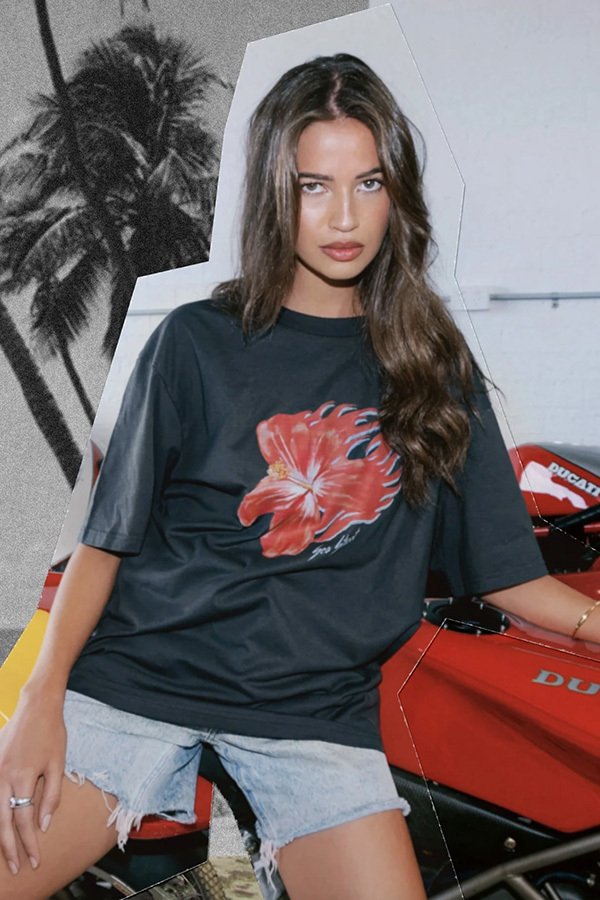 SEA STREET -  FLAMING HIBISCUS 短TEE