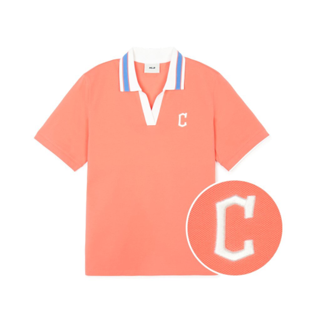 【直播】MLB LL081545 女裝有領雙色短袖上衣