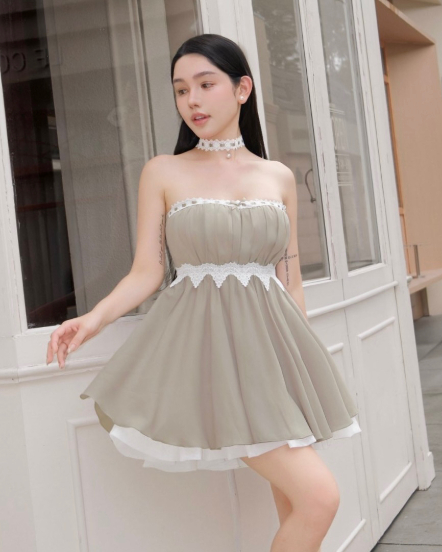 訂製-甜美緞帶蕾絲絲光傘洋