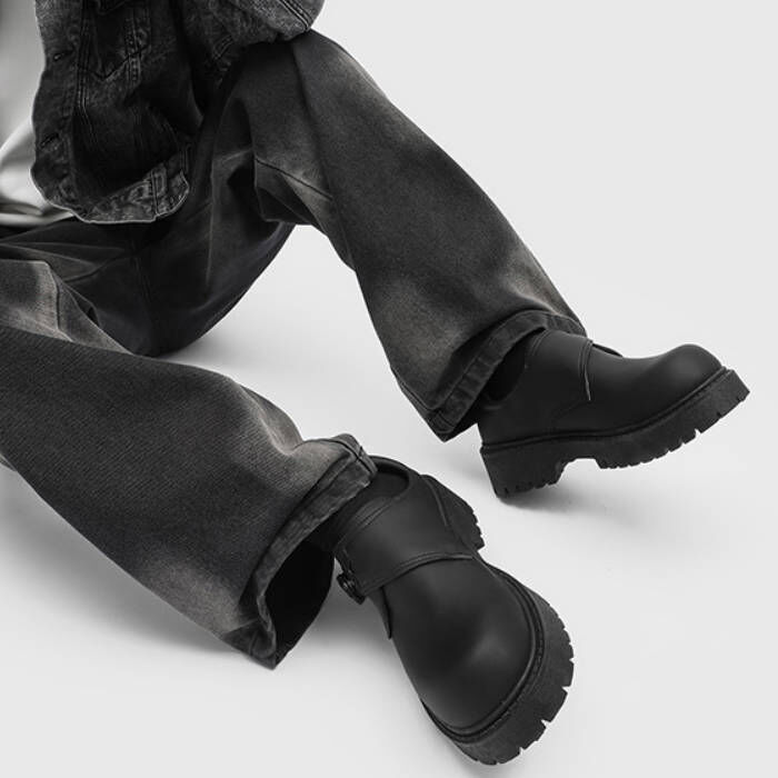 如果你很懶買這雙，無鞋帶厚底5CM增高德比鞋