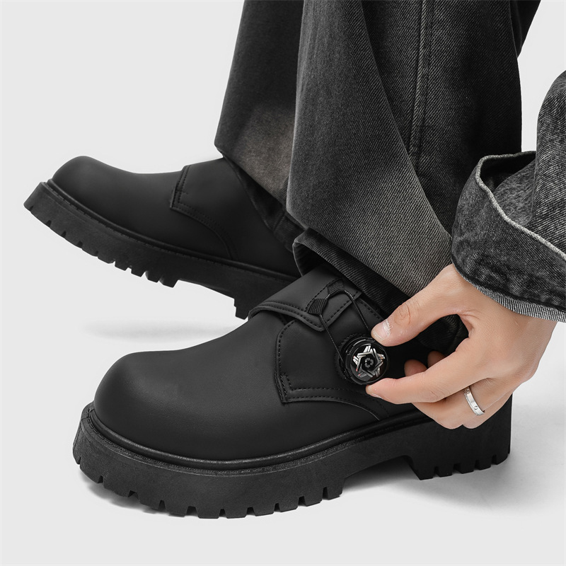 如果你很懶買這雙，無鞋帶厚底5CM增高德比鞋