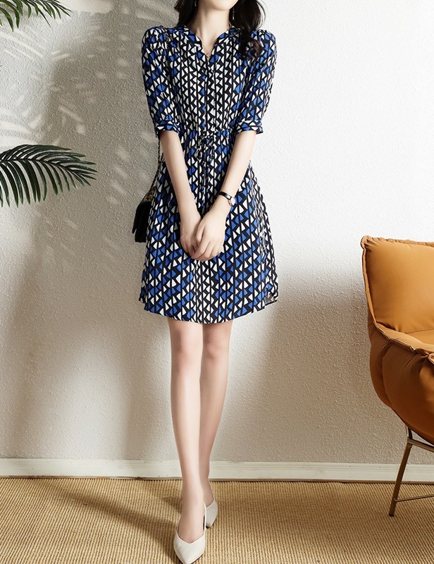 普普印花雪紡洋裝 印花