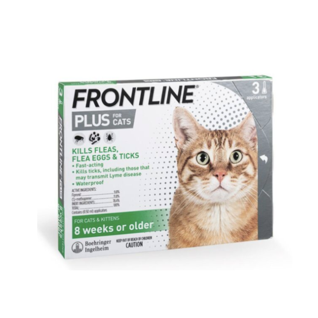 Frontline Plus - 貓用防蝨防牛蜱滴劑 (3滴瓶/盒)