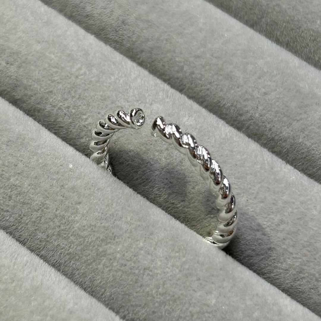 純銀螺旋紋戒指 (開口款)  [#SQ25082804]