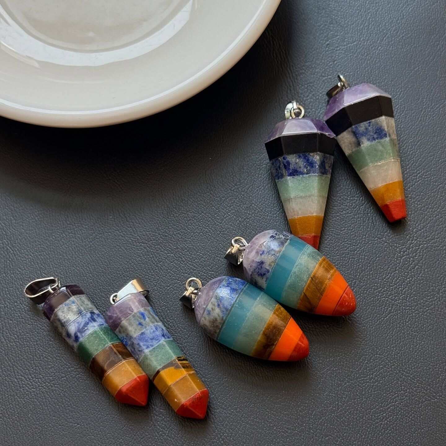 [原石] 七脈輪水晶 水晶吊墜