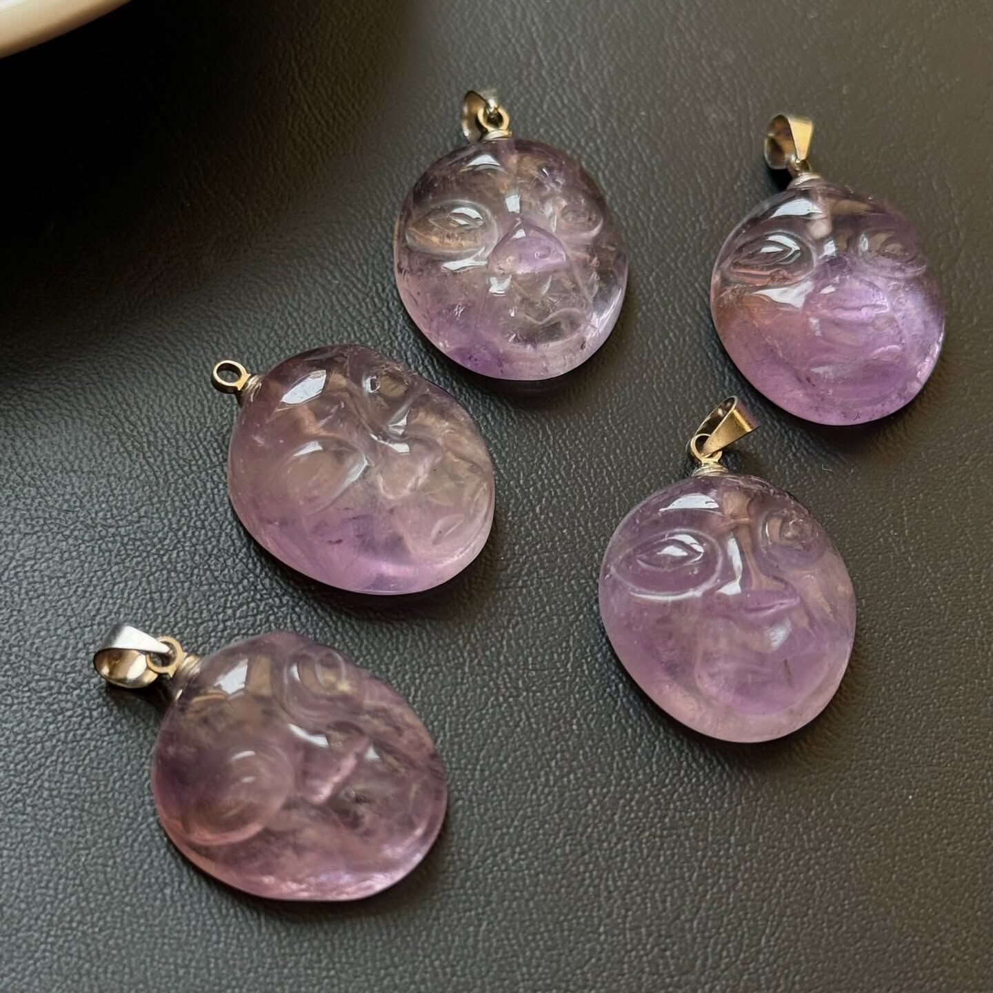 [原石] 紫水晶 非洲土著面具 項鍊吊墜