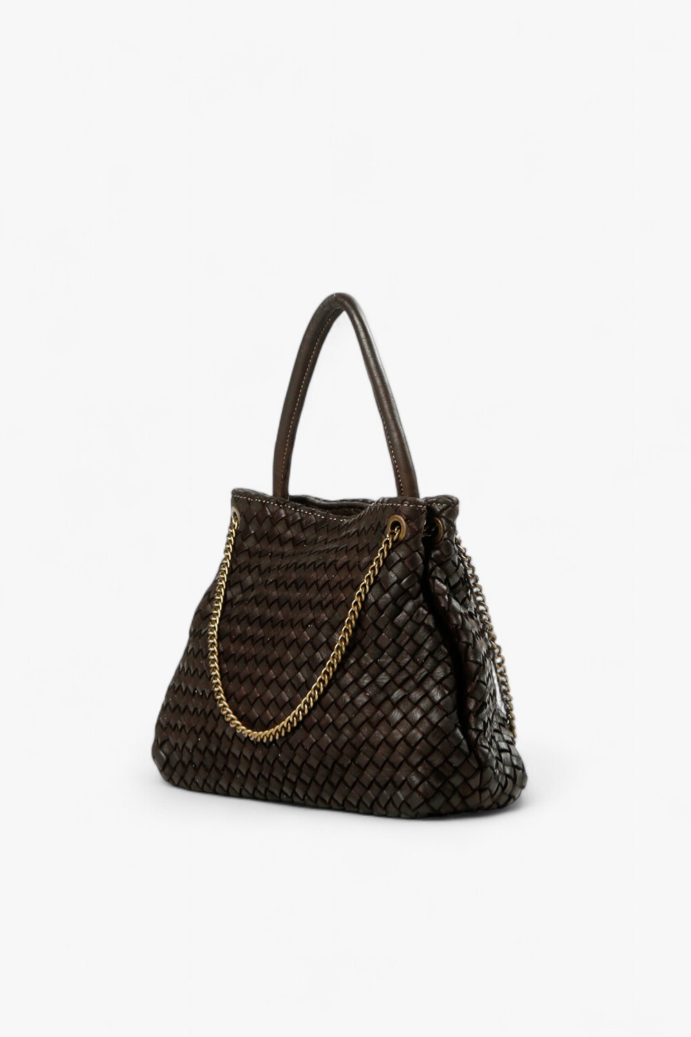 Amalfi 細編織小肩背包 深咖