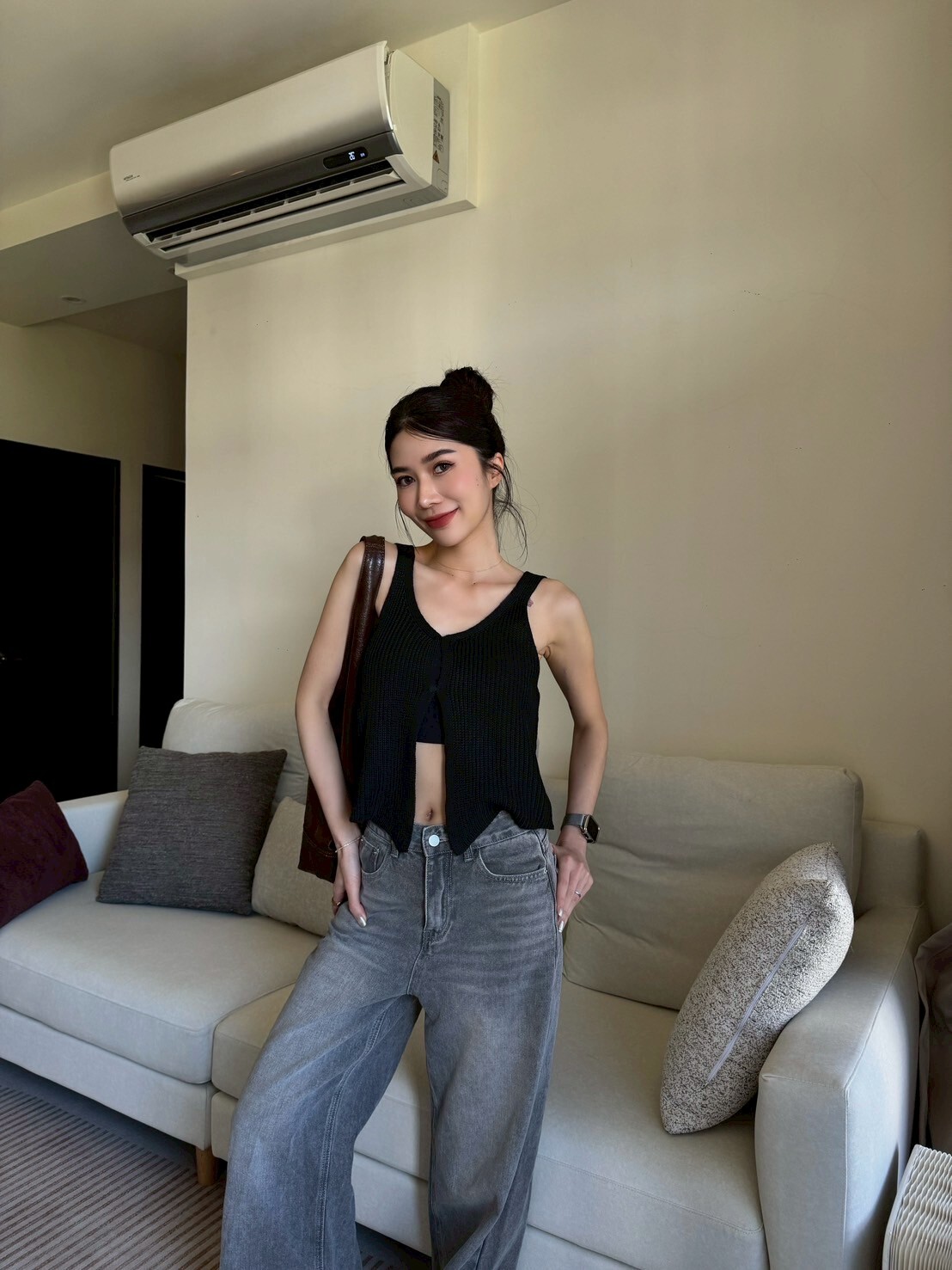 前釦式造型針織背心