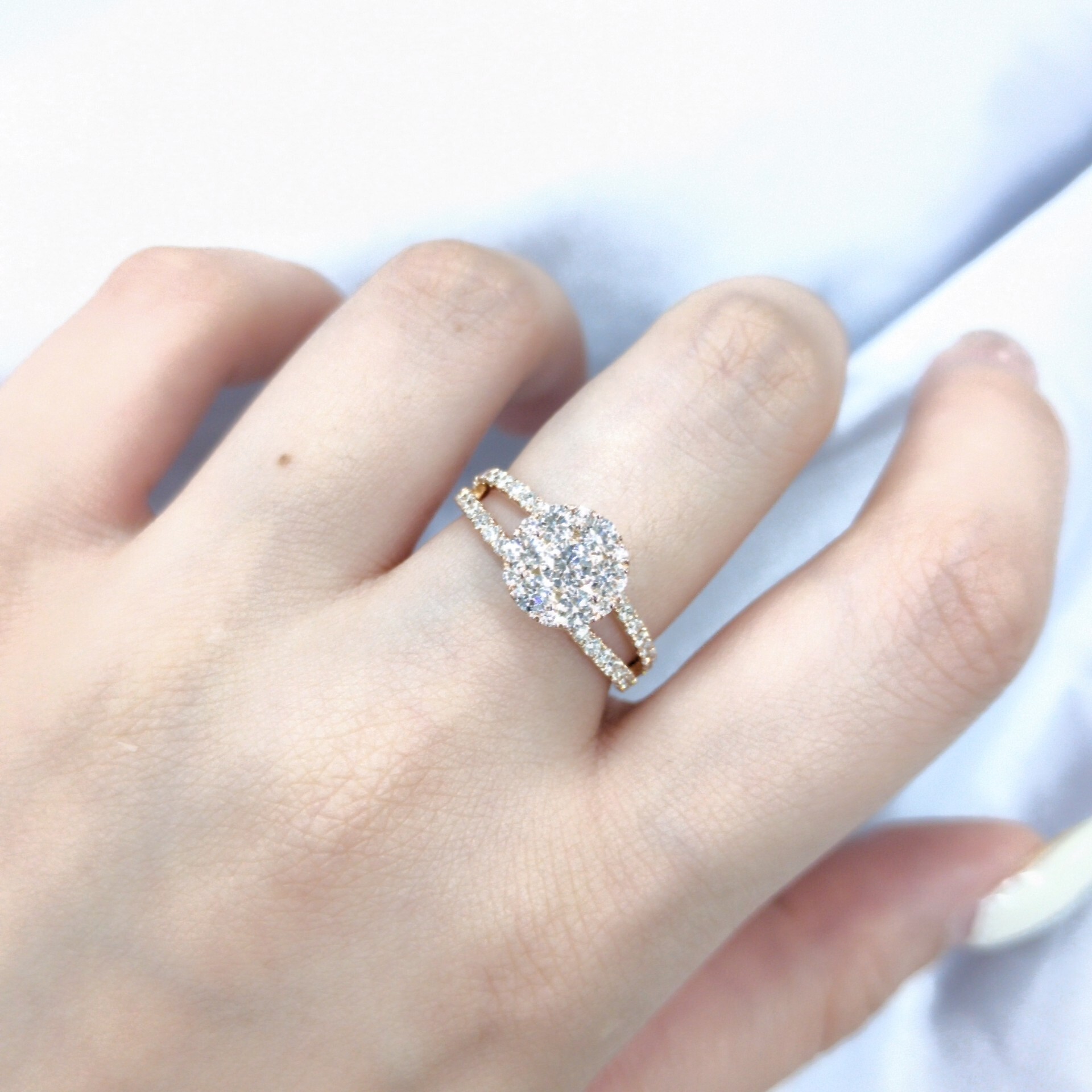 18K Rose Gold 1.049ct Diamond Ring