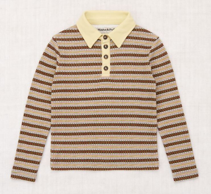 Misha & Puff 條紋POLO衫 Long Sleeve Polo - Overcast Rodeo
