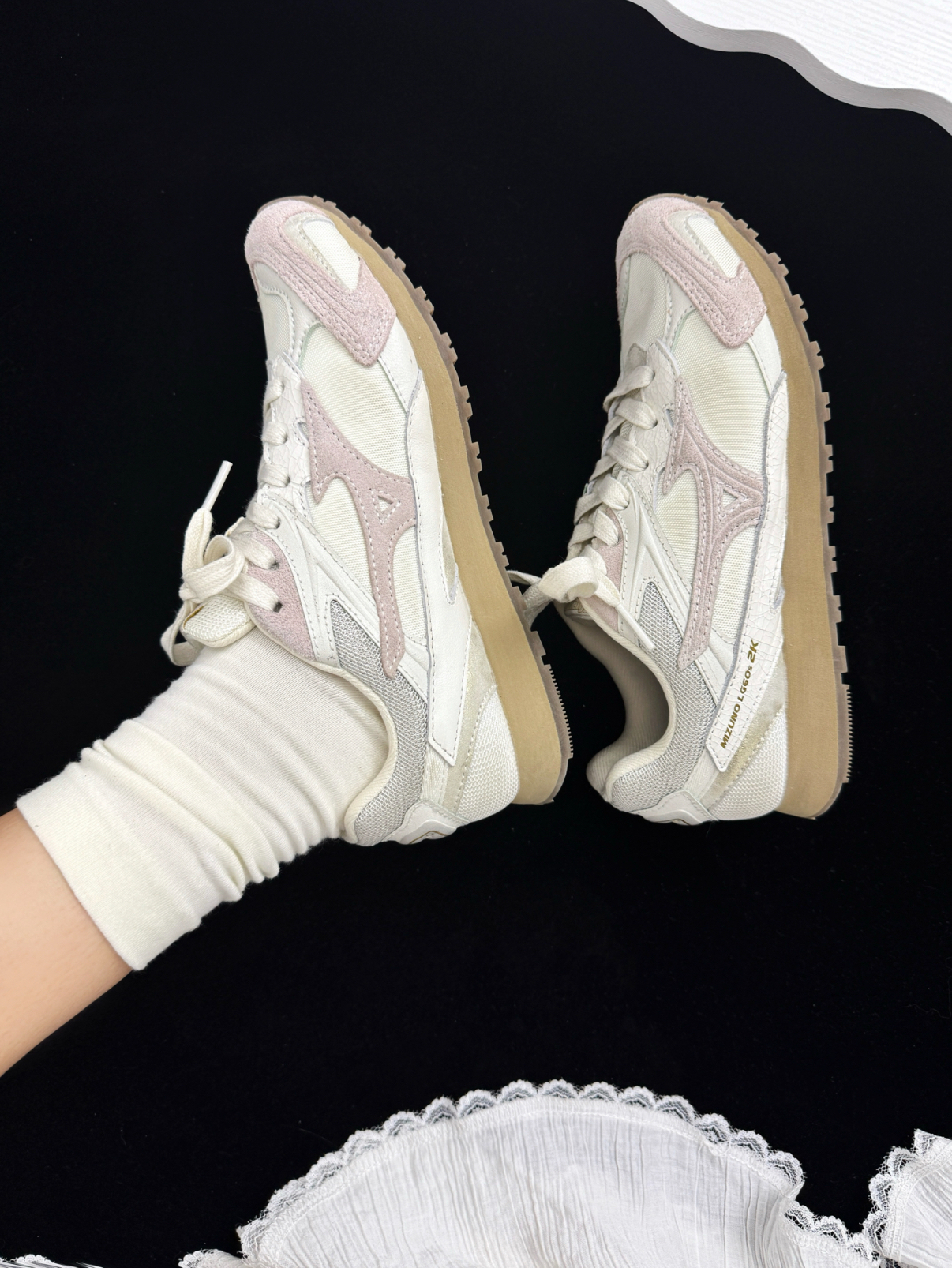 Mizuno 美津濃 LG 60S 2K 雲朵白灰拼接 麂皮 復古 慢跑鞋 薄底鞋 D1GH242103/預購