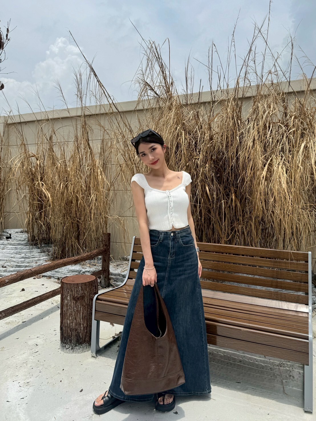 自留款復古修身牛仔裙