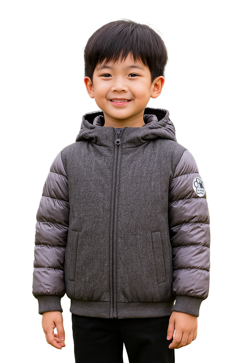 拼接羽絨服│童款 8115