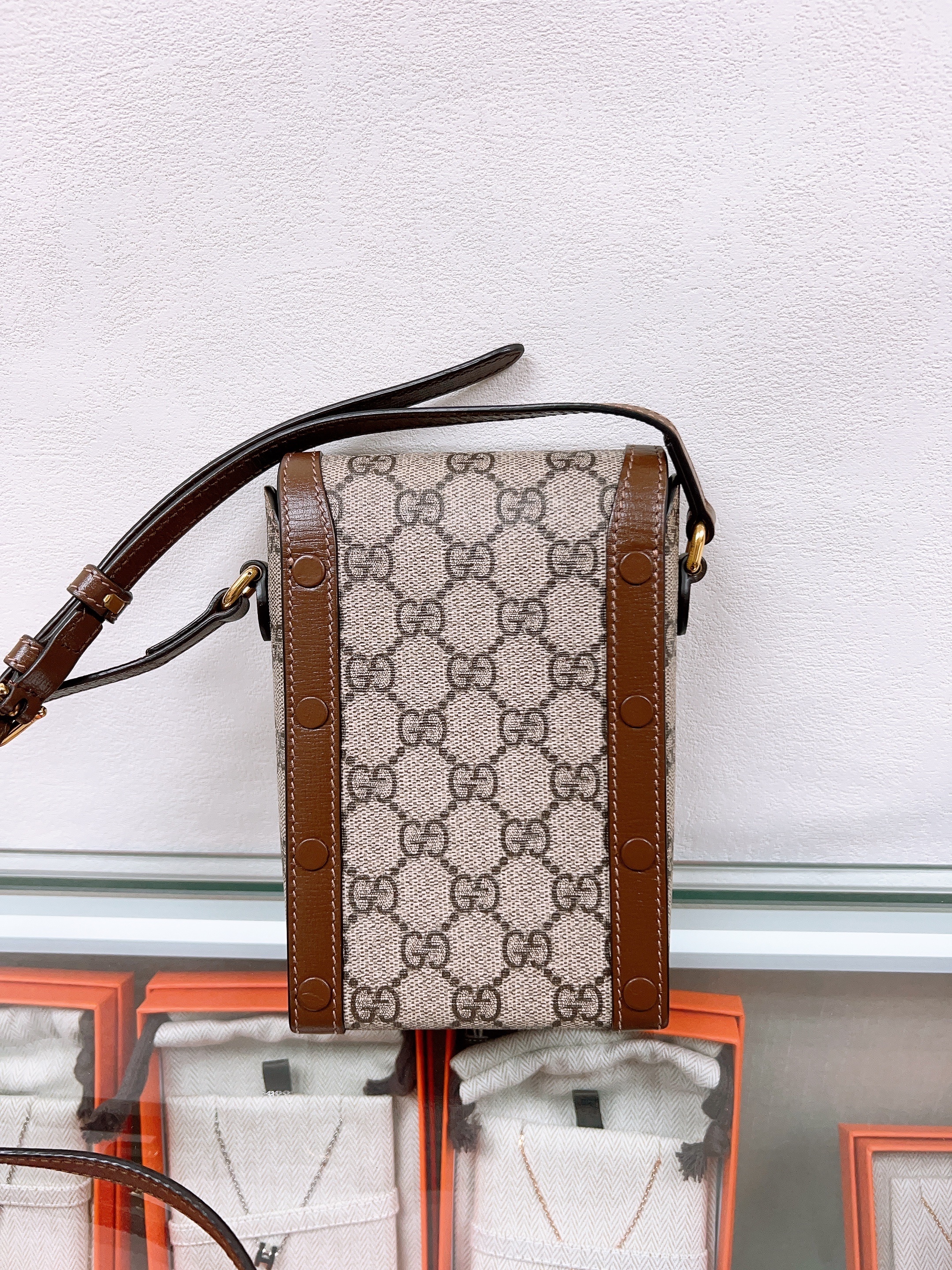 Gucci 1955 horsebit mini bag/ phone bag (brown monogram)