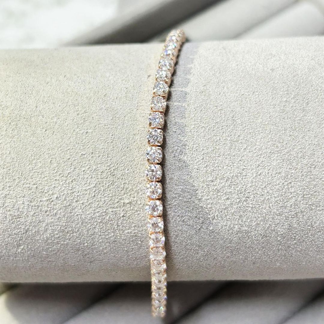 滿鑲莫桑石純銀手鏈 (有延長扣)   [#SQ25082835]