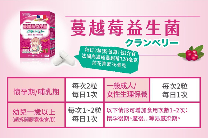 孕哺兒，蔓越莓益生菌膠囊