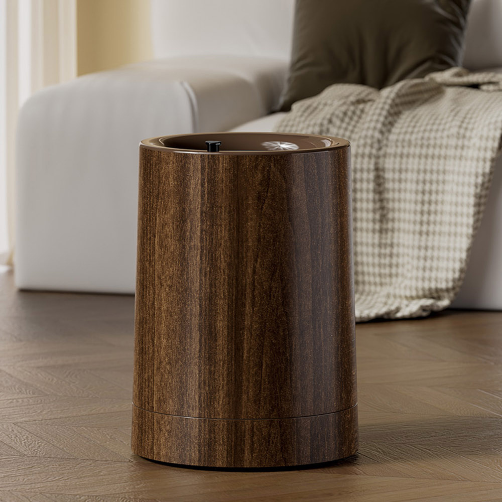 【AOTTO】禪風仿木紋附輪垃圾桶(CL-204)