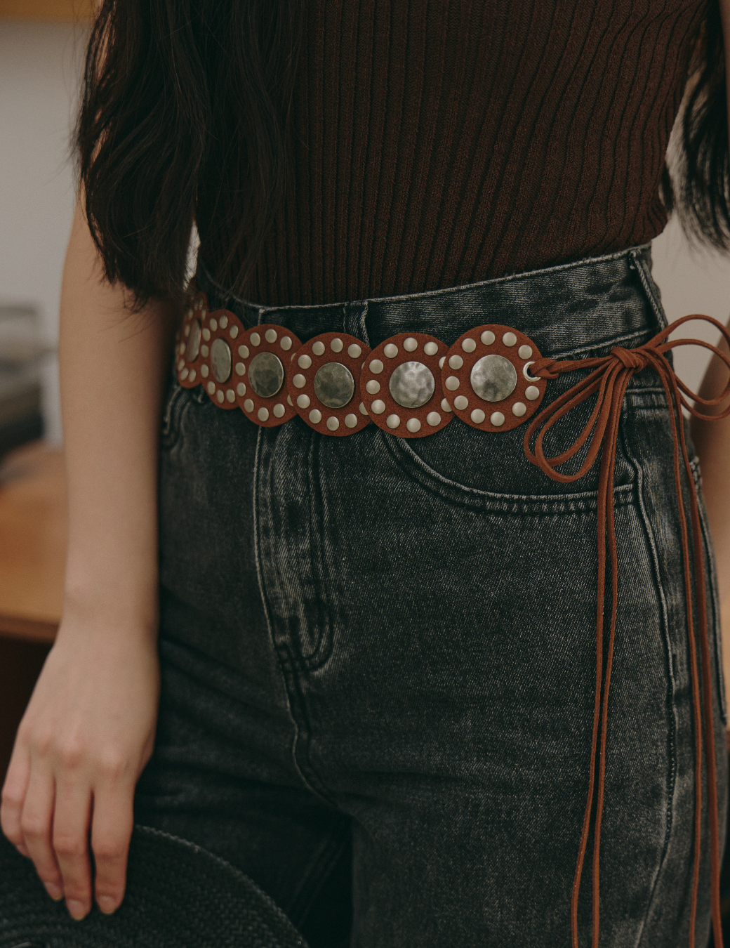 波西米亞風腰繩皮帶（2色）