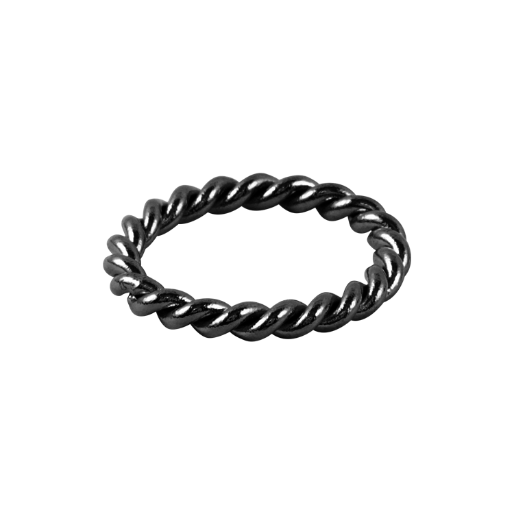 白鋼戒指，男士戒指 霧黑扭紋沉著輪廓；冷冽氣場自成風（4107黑色）