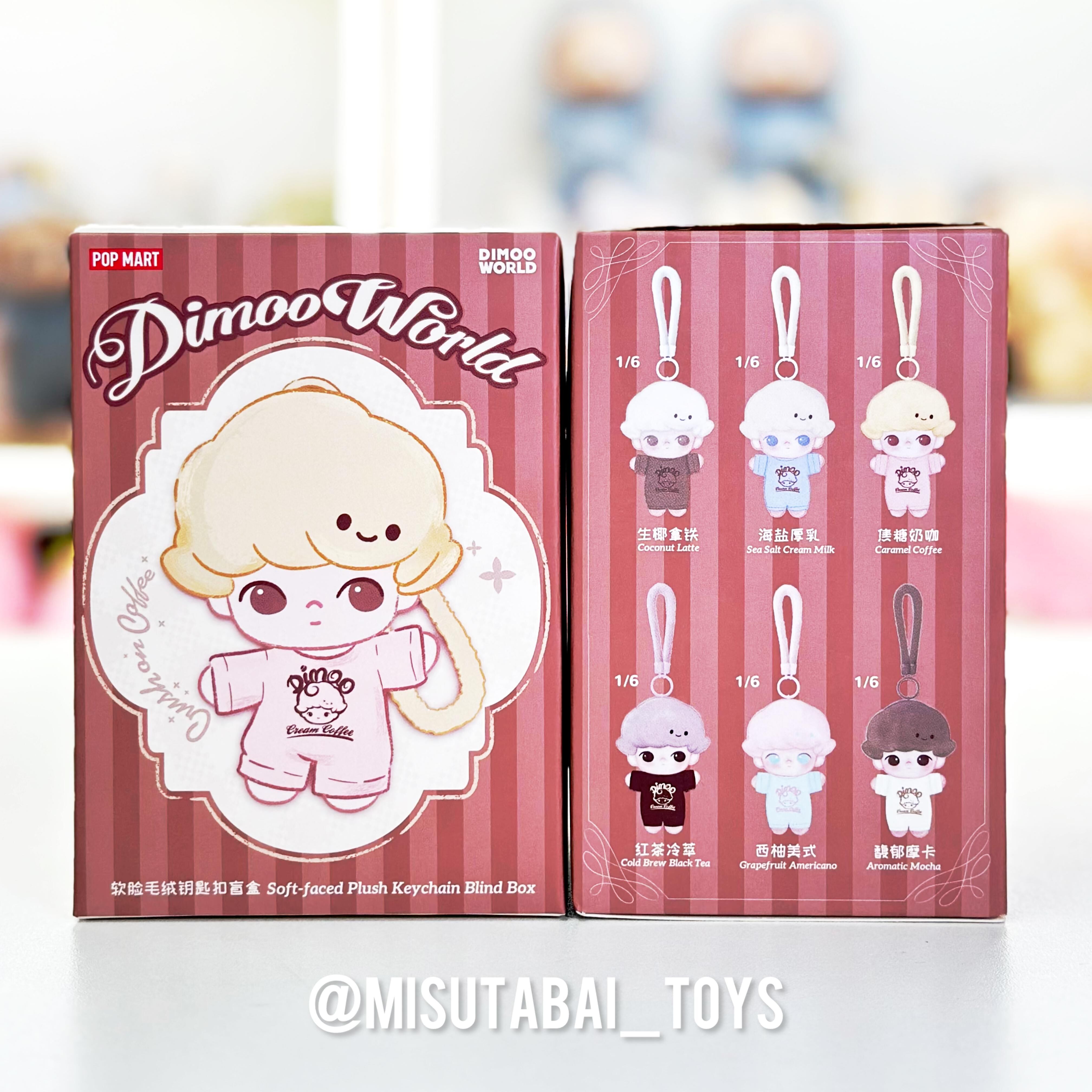 Dimoo Crush on Coffee Series Soft-faced Plush Keychain Blind Box ( POPMART )