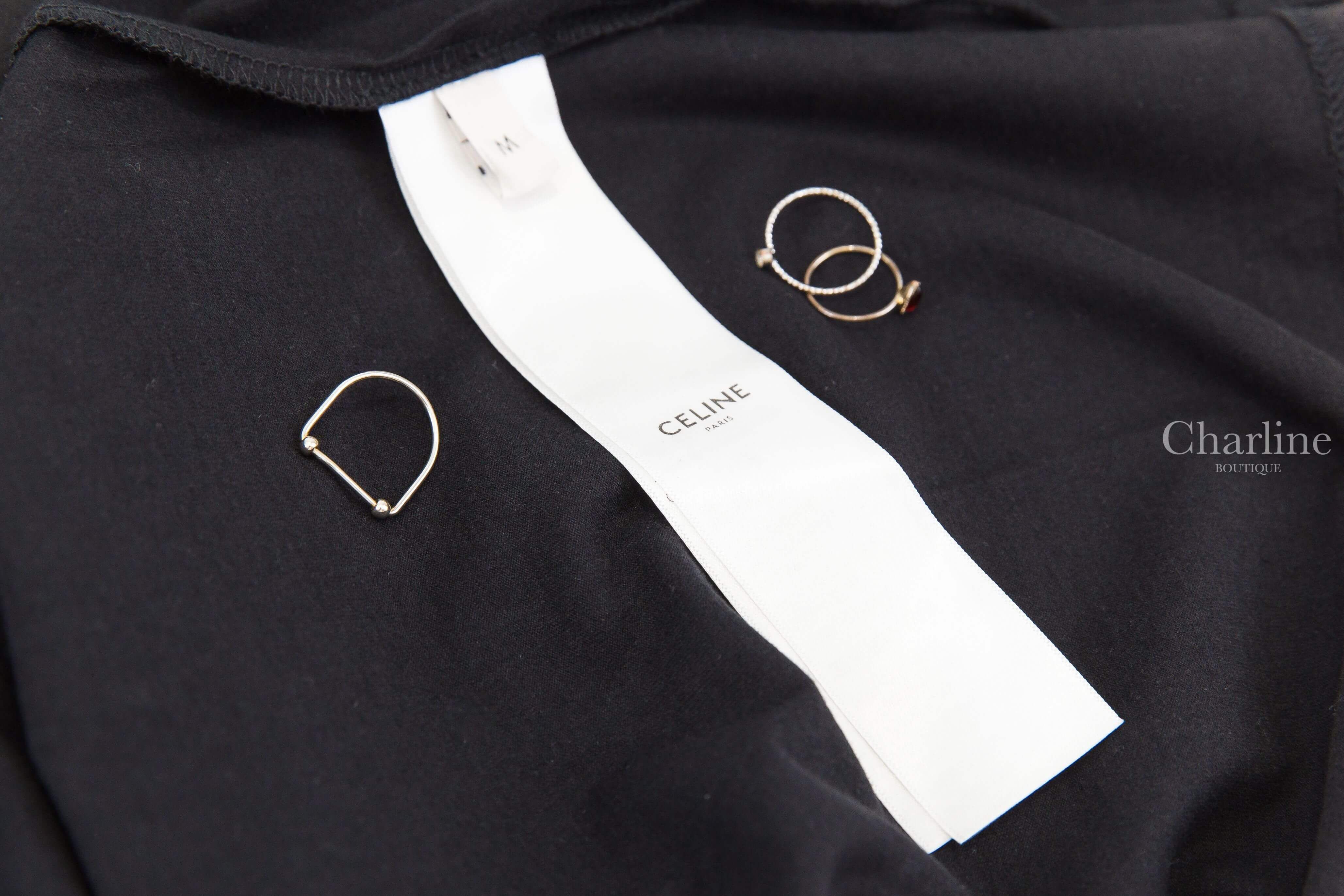 Celine Regular T-shirt In Cotton Jersey 黑色彩色塗鴉白字印花短袖棉T-Charline Boutique 精品代購
