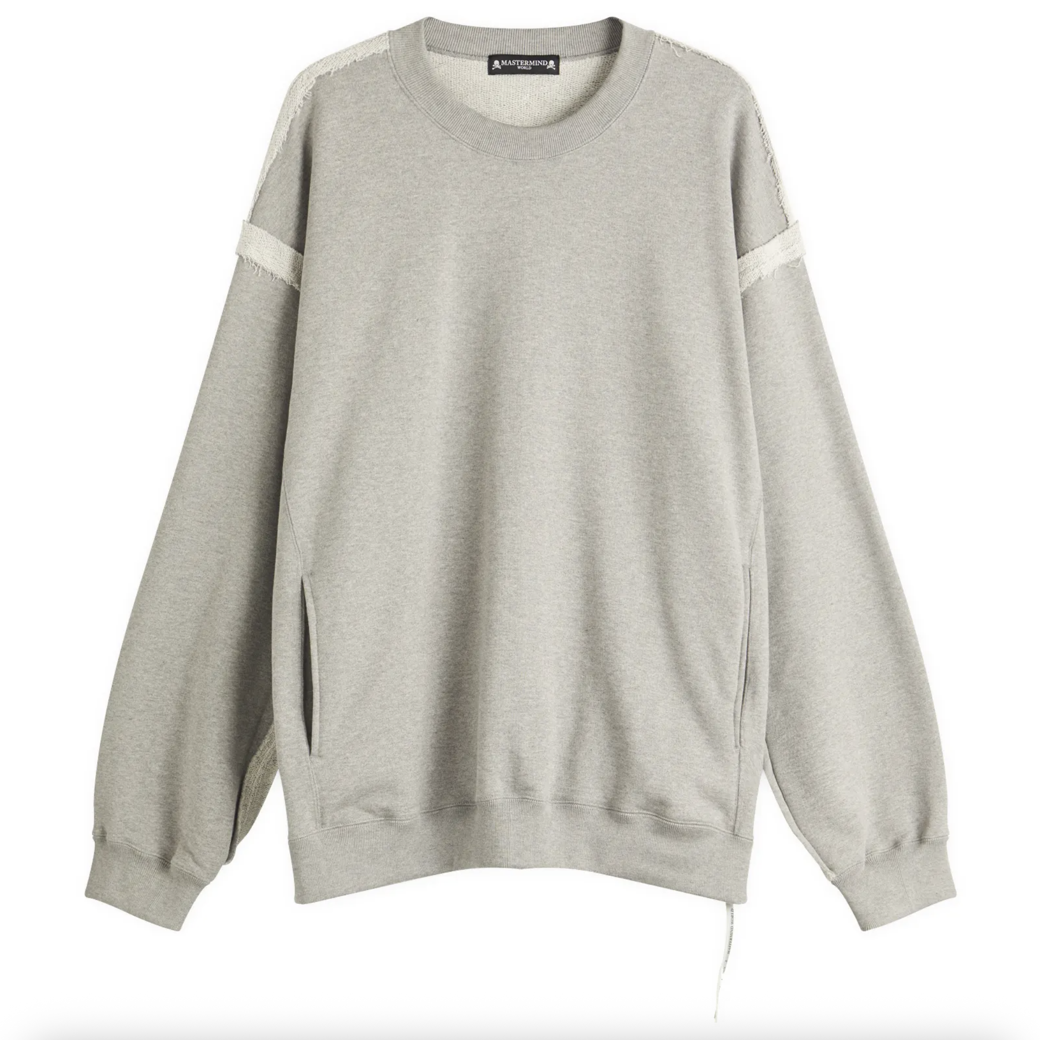 MASTERMIND WORLD CUT-OFF BOXY FIT SWEATSHIRT 灰色 落肩 衛衣-MW25S14-SW008