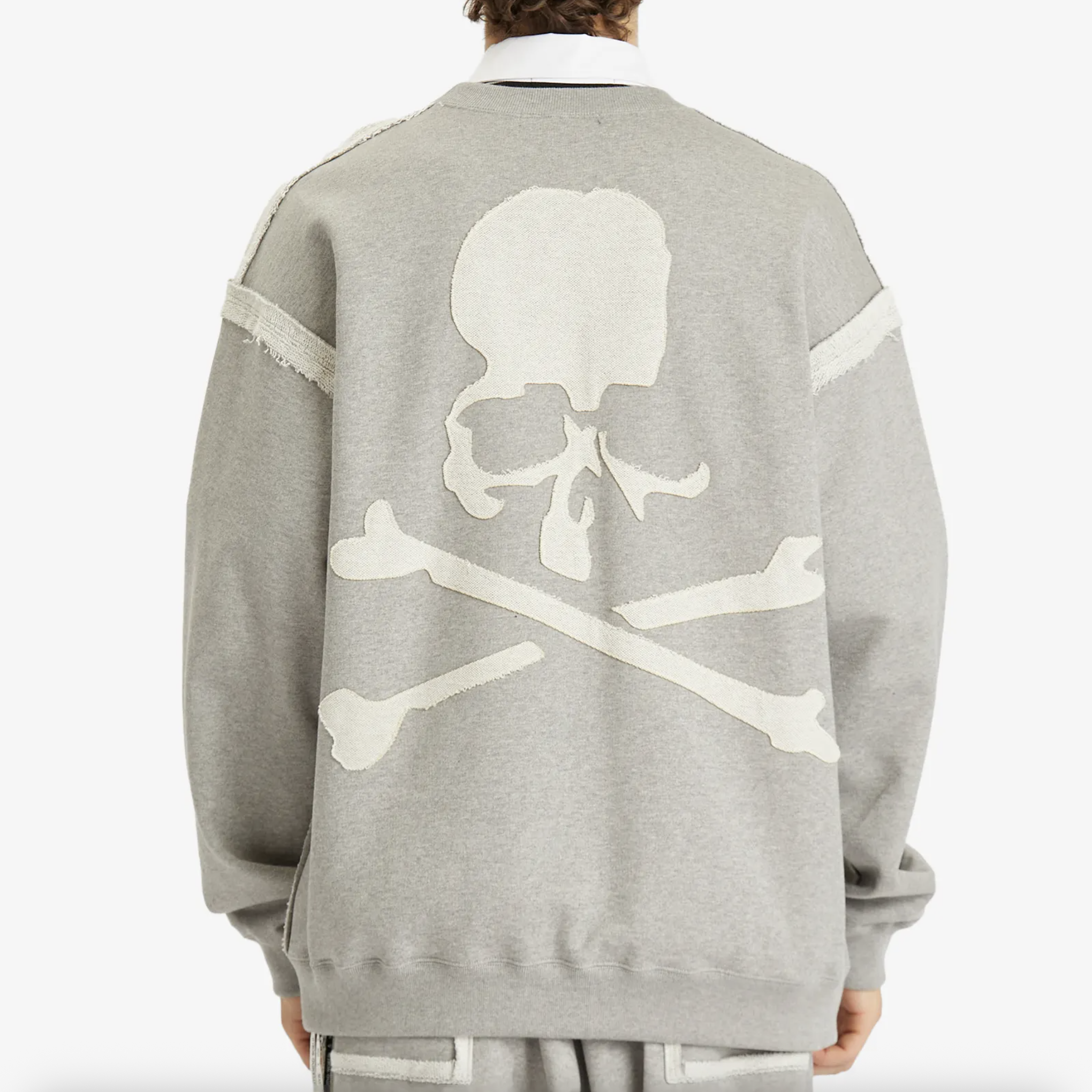 MASTERMIND WORLD CUT-OFF BOXY FIT SWEATSHIRT 灰色 落肩 衛衣-MW25S14-SW008