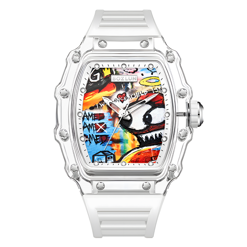 【BOZLUN  保羅】I AM THE ONE系列 KOTA01801/1803/1804 原創塗鴉 機械 夜光 手錶 (附贈官方品牌項鍊)
