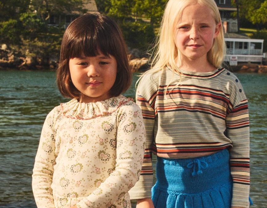 Misha & Puff 荷葉領長袖上衣 Paloma Top - Sugar Calico Hearts