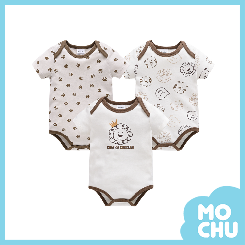 捲毛獅熊包屁衣三件組