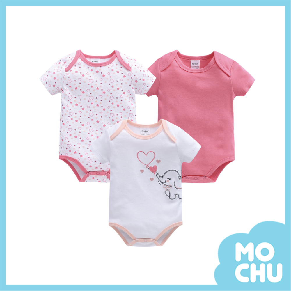 愛心大象包屁衣三件組