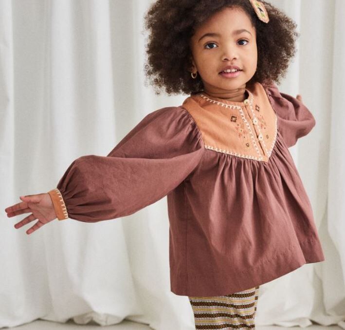 Misha & Puff 刺繡飾邊上衣 Betina Top - Mousse