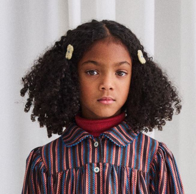 Misha & Puff  編織花朵彈片夾Baby Fleur Set - Raffia