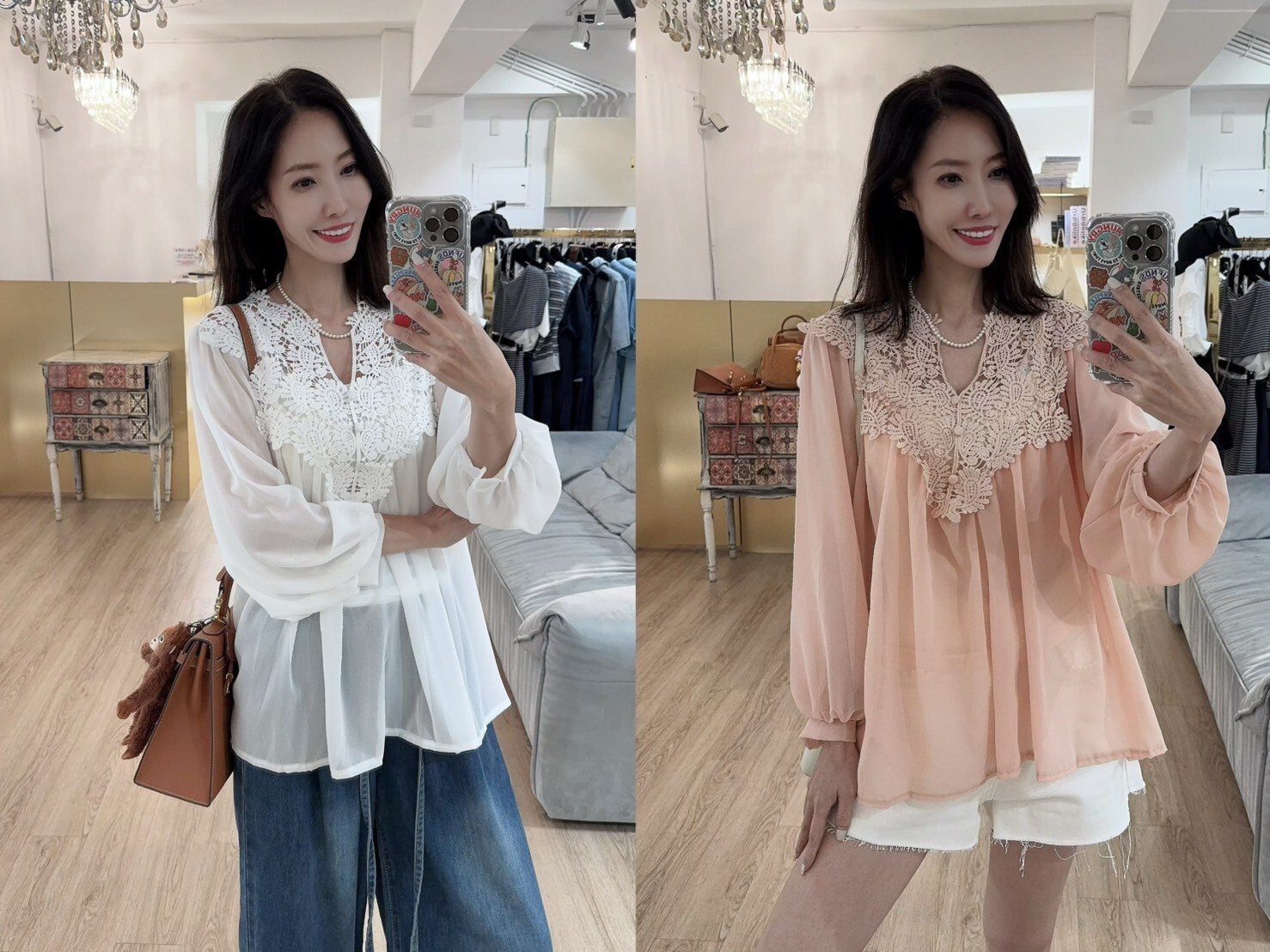 Baby系列 B08055 現貨+預購-浪漫波希米亞刺繡燒花雪紡上衣