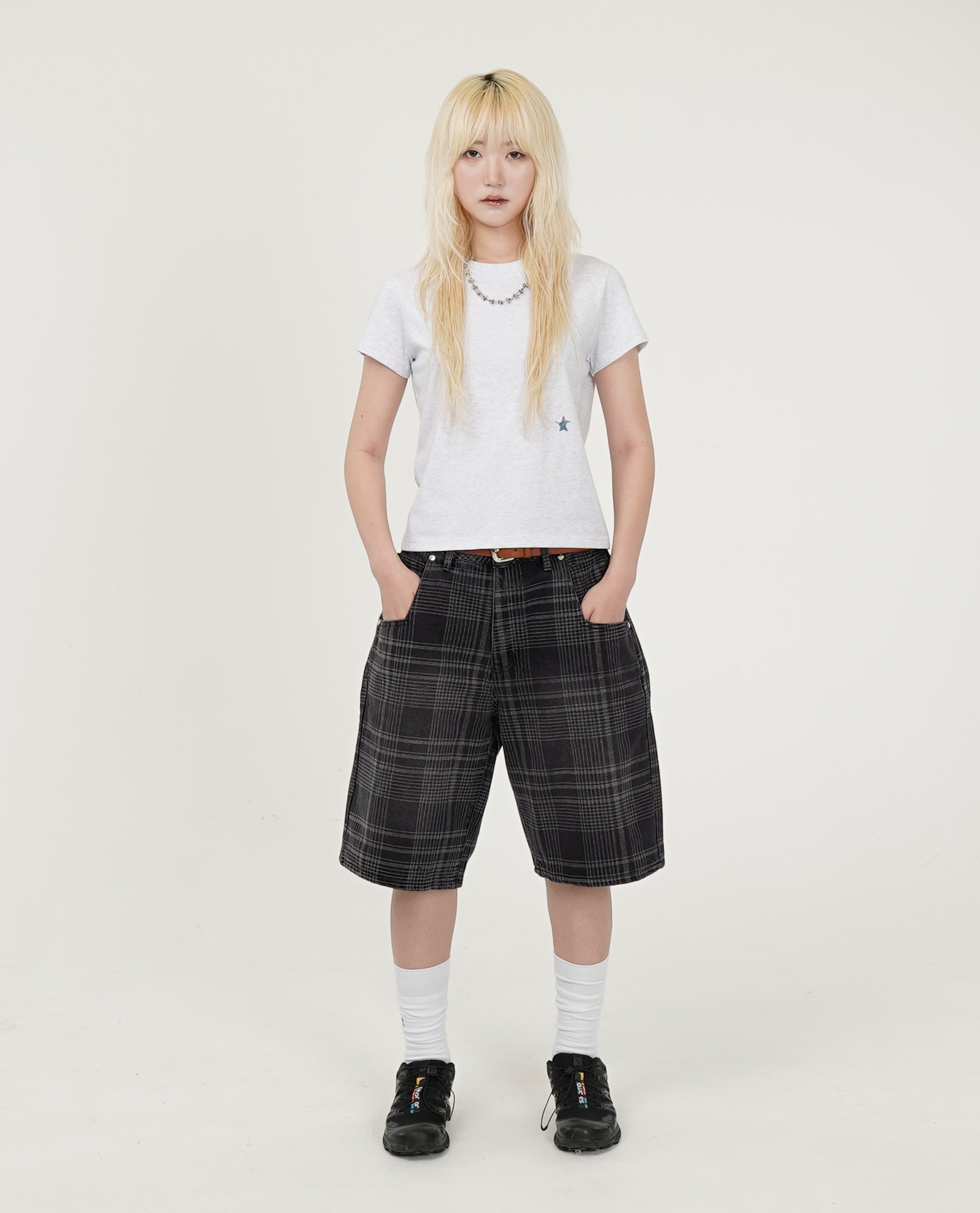 パンツ starteam Plaid Star Jeans Shorts Black STARTEAM PLAID STAR JEANS BLACK | PROV ONLINE S
