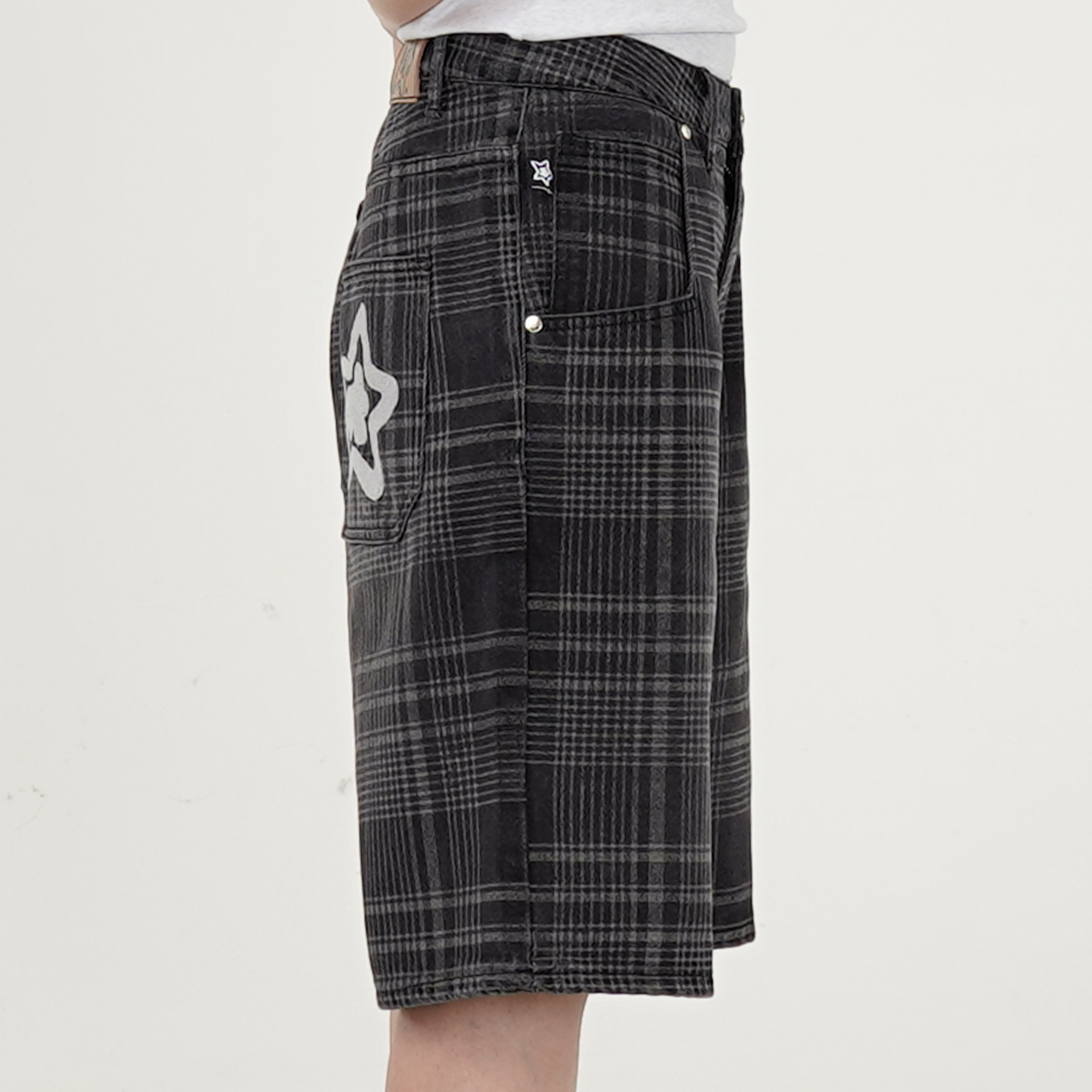 STARTEAM PLAID JEAN SHORTS - 25SS