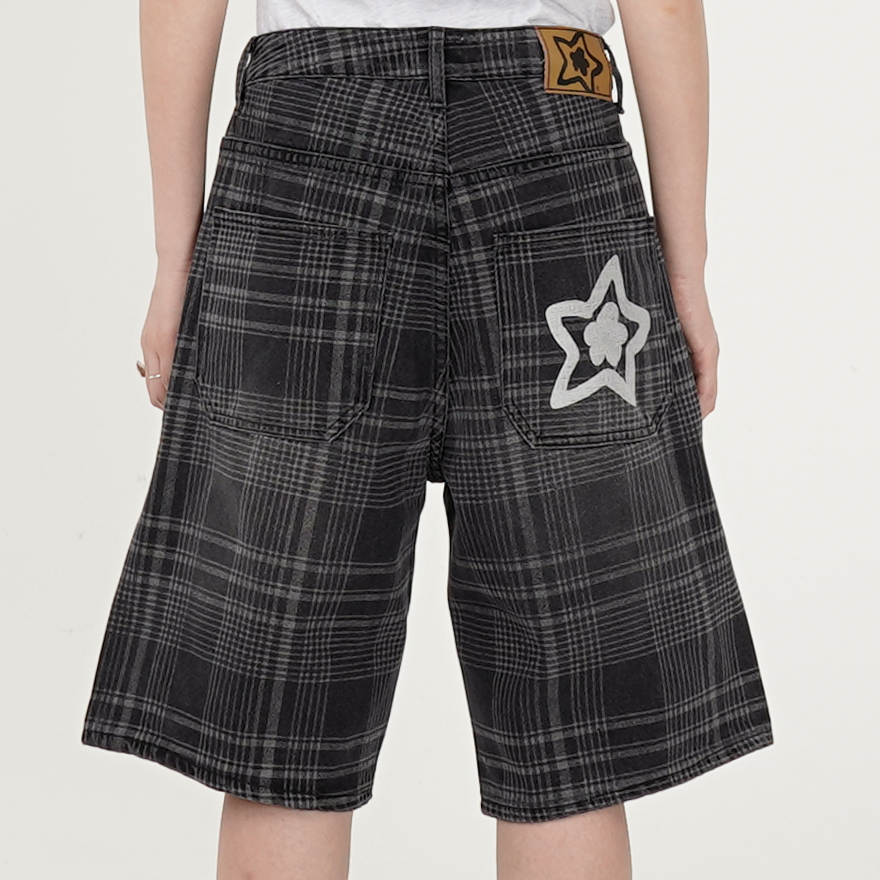パンツ starteam Plaid Star Jeans Shorts Black STARTEAM PLAID JEAN SHORTS - 25SS