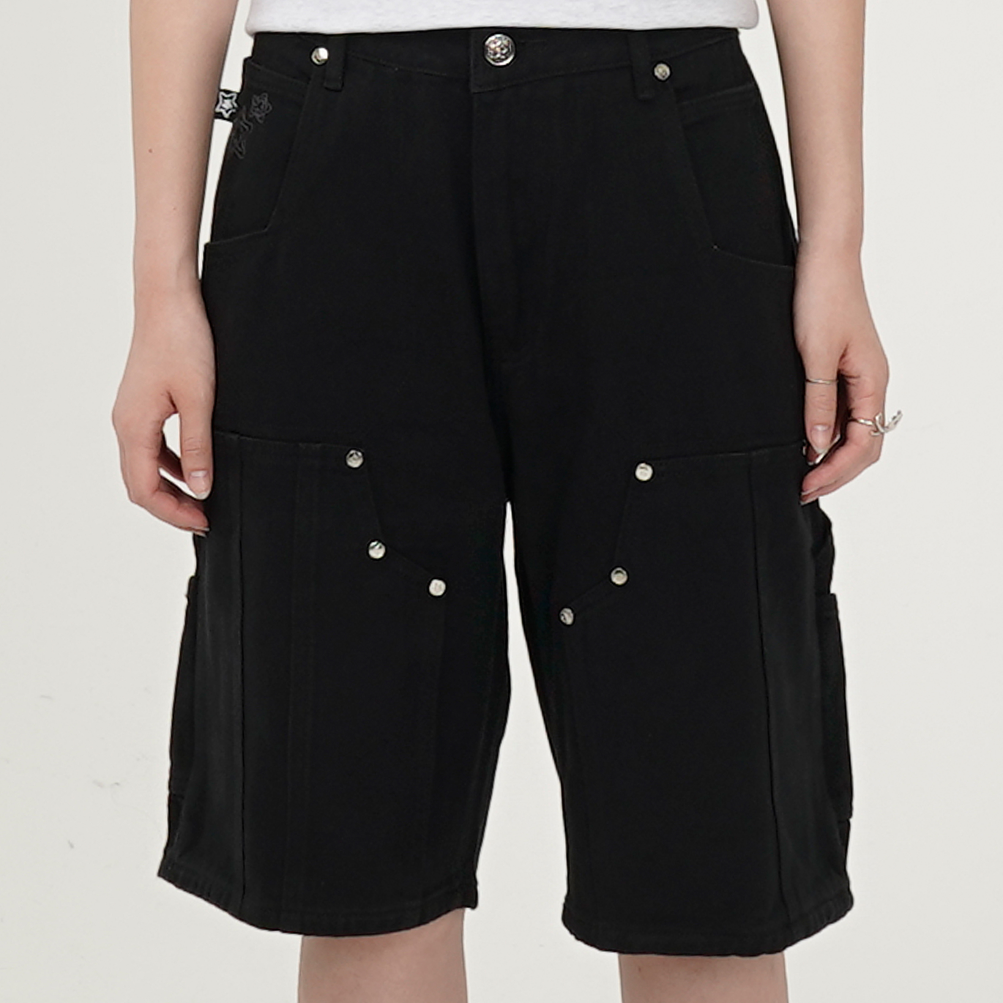 STARTEAM DOUBLE KNEE SEAM JEAN SHORTS - 25SS